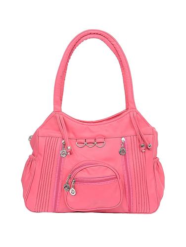 pink leatherette (pu) regular handbag - 15621249 - Very Small Image - 1