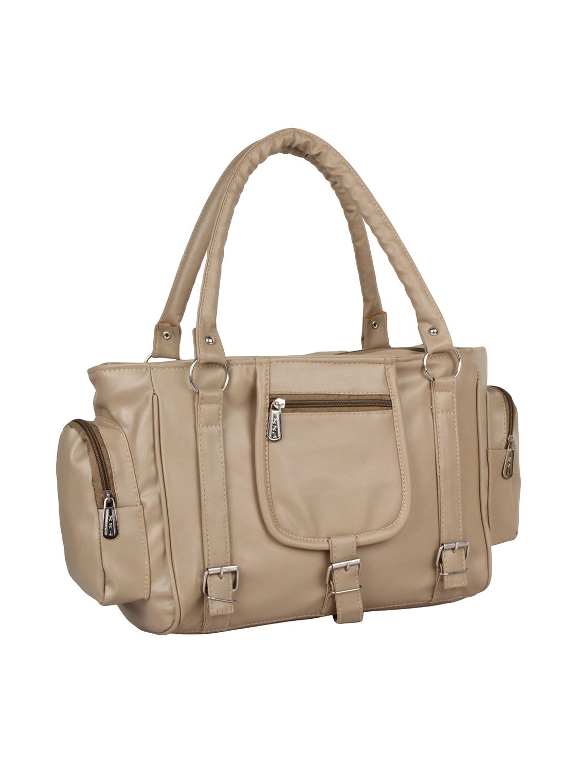 beige leatherette (pu) regular handbag - 15621251 - Zoom Image - 1