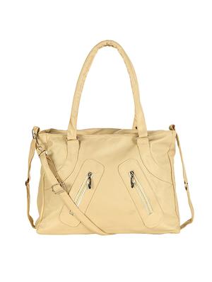 beige leatherette (pu) regular handbag - 15621257 - Standard Image - 1