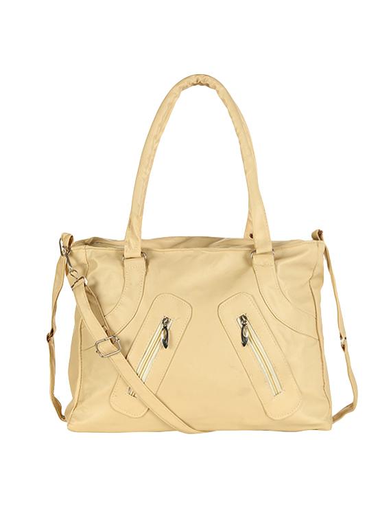 beige leatherette (pu) regular handbag - 15621257 - Zoom Image - 1