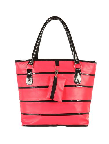 pink leatherette (pu) regular handbag - 15621264 - Very Small Image - 1