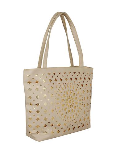 beige leatherette (pu) regular handbag - 15621265 - Very Small Image - 1
