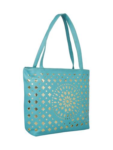 blue leatherette (pu) regular handbag - 15621267 - Very Small Image - 1