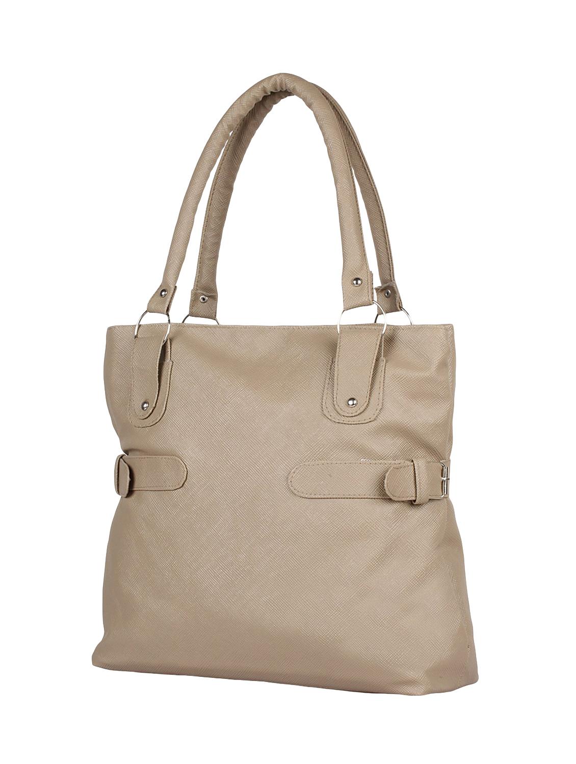 beige leatherette (pu) regular handbag - 15621269 - Zoom Image - 1