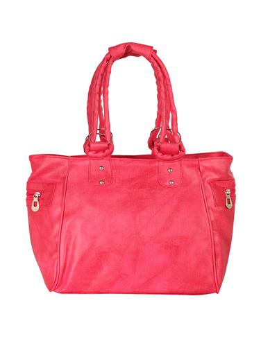 pink leatherette (pu) regular handbag - 15621281 - Very Small Image - 1
