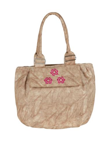 beige leatherette (pu) regular handbag - 15621285 - Very Small Image - 1