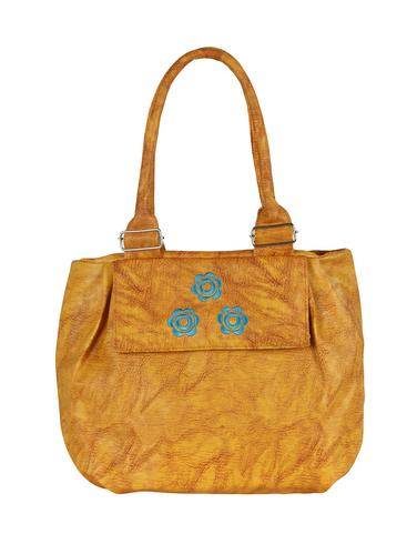tan leatherette (pu) regular handbag - 15621286 - Very Small Image - 1