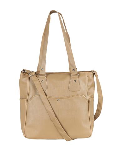 beige leatherette (pu) regular handbag - 15621291 - Very Small Image - 1