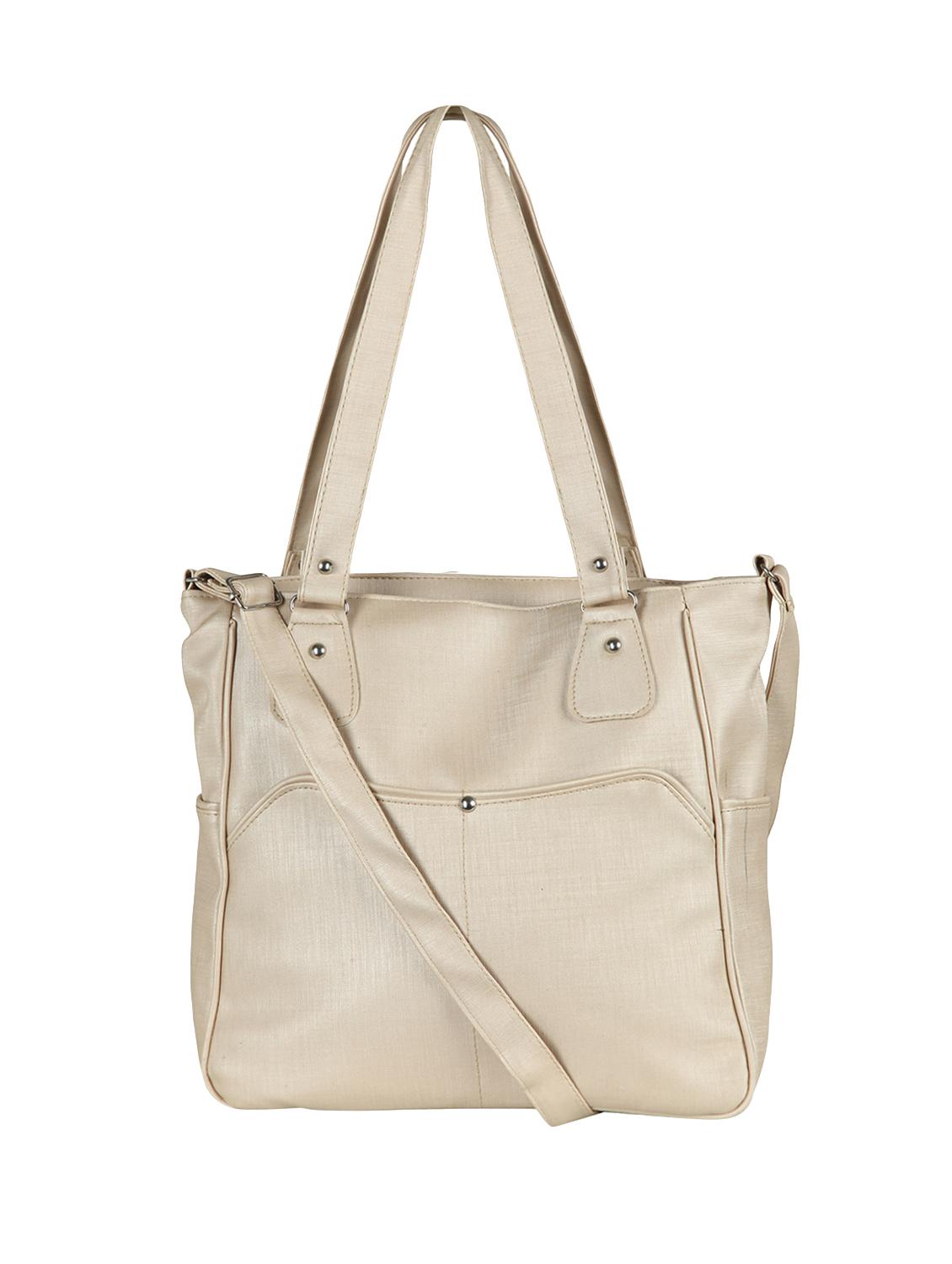 beige leatherette (pu) regular handbag - 15621295 - Zoom Image - 1