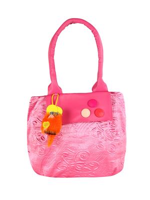 pink velvet regular handbag - 15621299 - Standard Image - 1