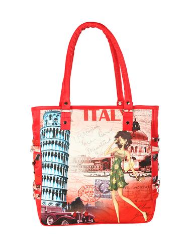 red leatherette (pu) regular handbag - 15621304 - Very Small Image - 1