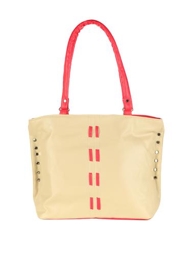 beige leatherette (pu) regular handbag - 15621319 - Very Small Image - 1