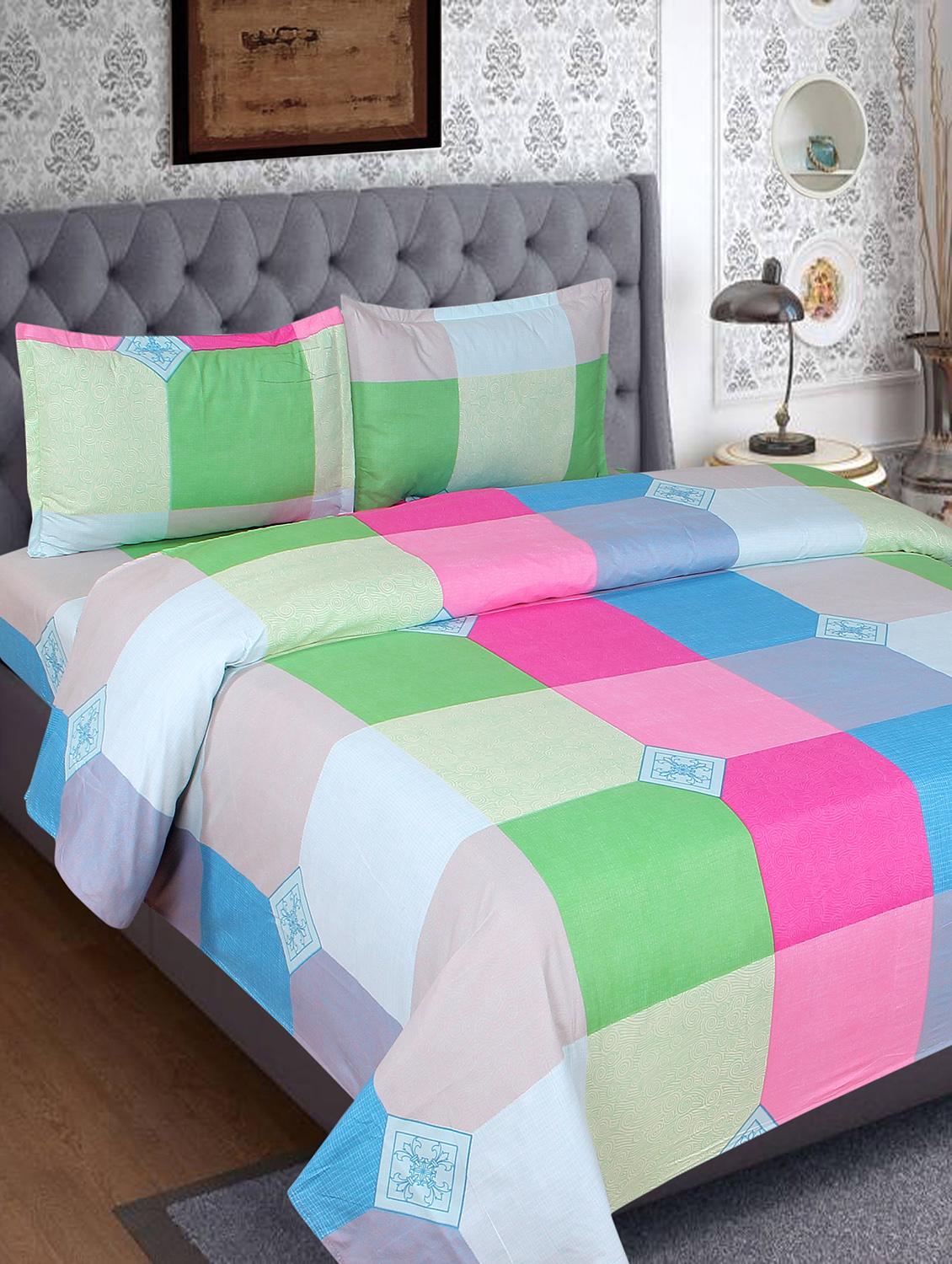 Cotton Double Bedsheet with 2 Pillow Covers - 15621354 - Zoom Image - 1