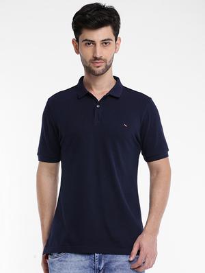 dark blue cotton polo t-shirt - 15621454 - Standard Image - 1