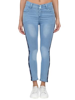 side tape detail stone wash jeans - 15621469 - Standard Image - 1