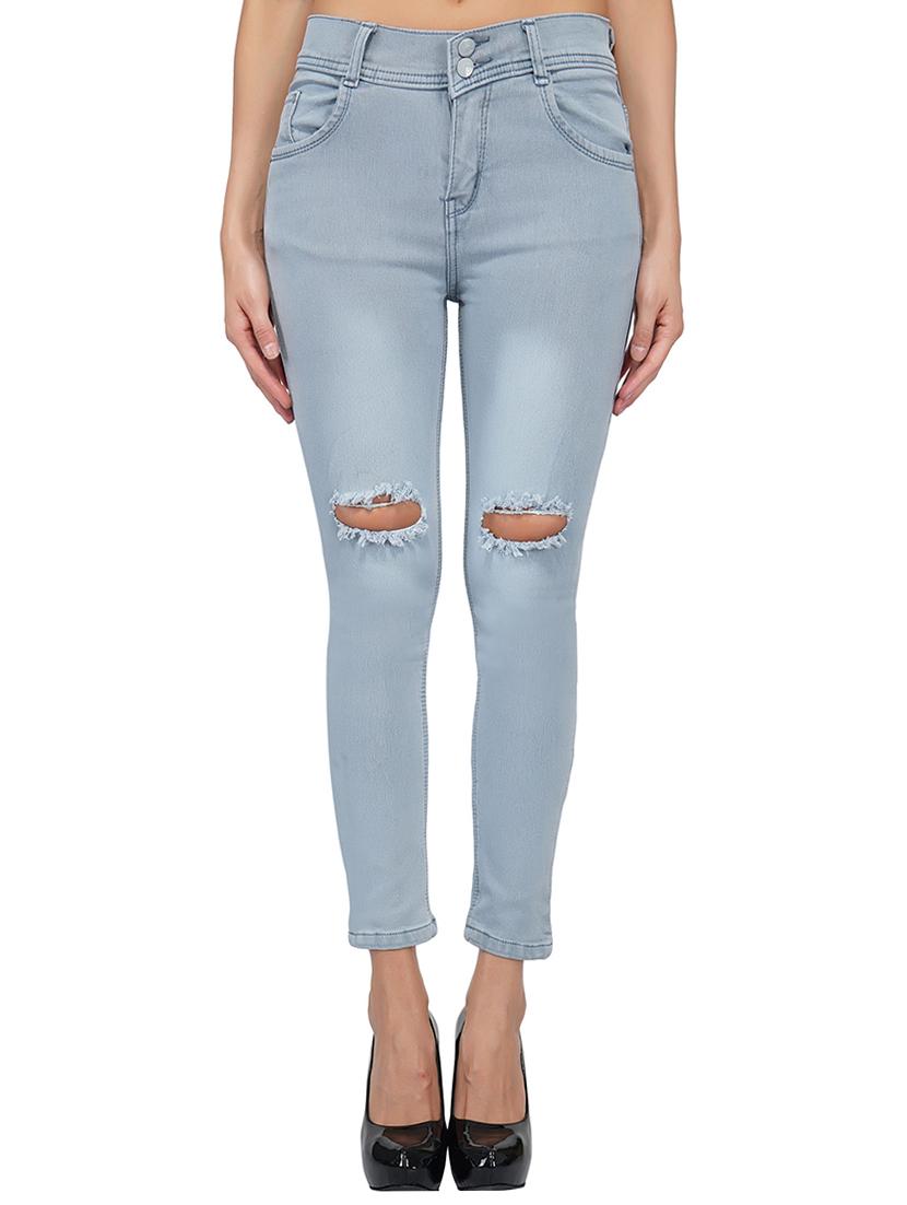 knee slash stone wash jeans - 15621482 - Zoom Image - 1
