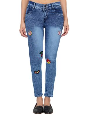 graphic patch ankle length jeans - 15621490 - Standard Image - 1