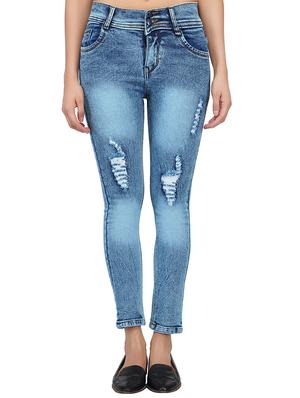 mid rise acid wash distress jeans - 15621491 - Standard Image - 1
