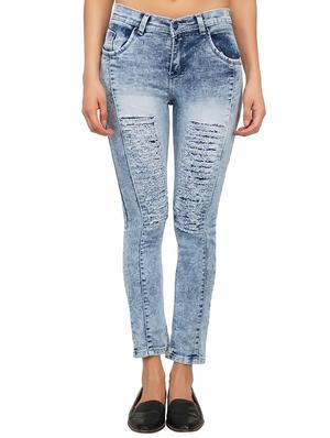 mid rise acid wash distress jeans - 15621492 - Standard Image - 1
