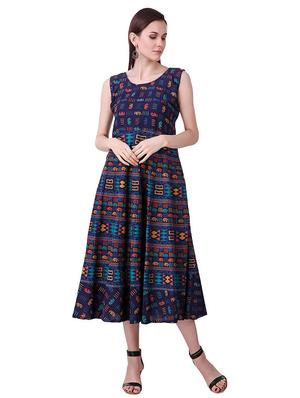 Printed a-line dress - 15621606 - Standard Image - 1