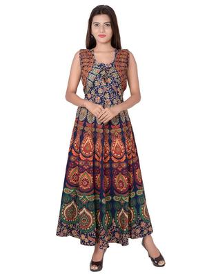 Foil print a-line dress - 15621610 - Standard Image - 1