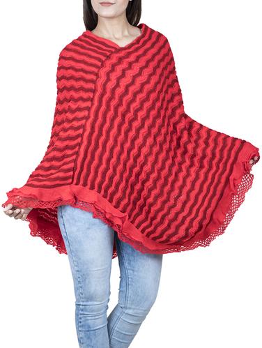 imperial red woolen poncho - 15621624 - Very Small Image - 1