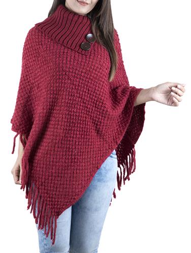 fringed edge button detail poncho - 15621633 - Very Small Image - 1