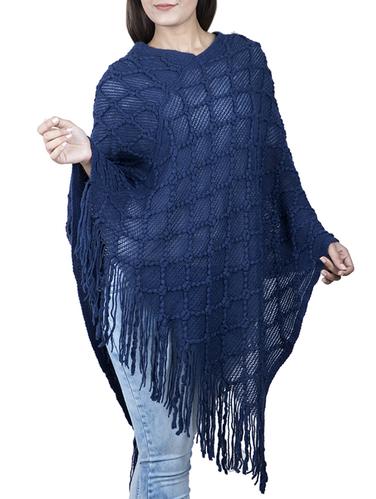 fringe detail woolen poncho - 15621660 - Very Small Image - 1