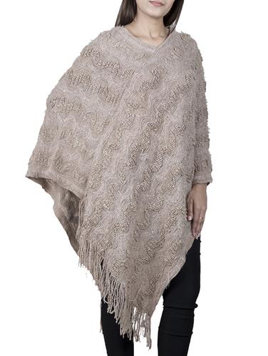 fringe detail woolen poncho - 15621663 - Very Small Image - 1