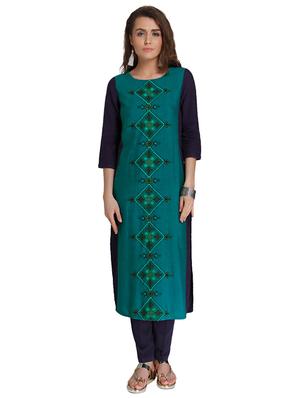 Straight embroidered kurta - 15621821 - Standard Image - 1