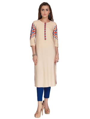 Straight embroidered kurta - 15621825 - Standard Image - 1