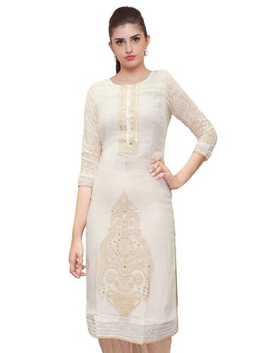Straight embroidered kurta - 15621836 - Very Small Image - 1