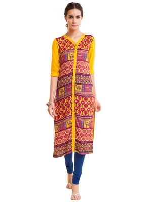 Straight printed kurta - 15621837 - Standard Image - 1