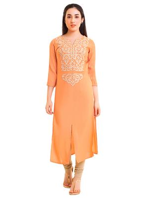Straight embroidered kurta - 15621842 - Standard Image - 1