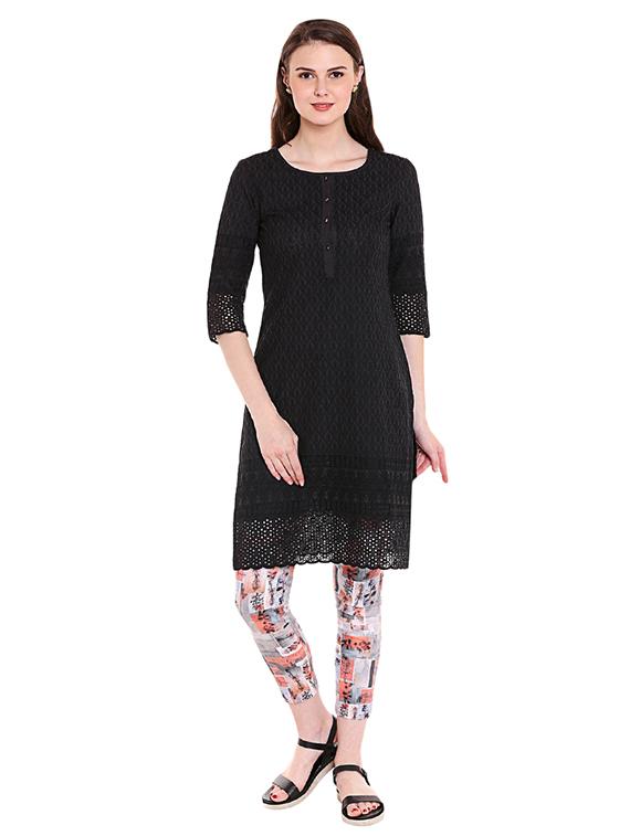 Embroidered straight kurta - 15621843 - Zoom Image - 1