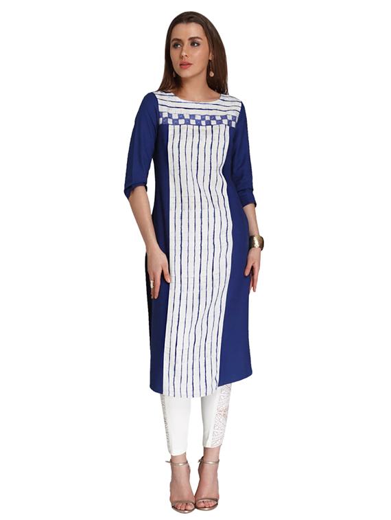 Straight stripes kurta - 15621850 - Zoom Image - 1