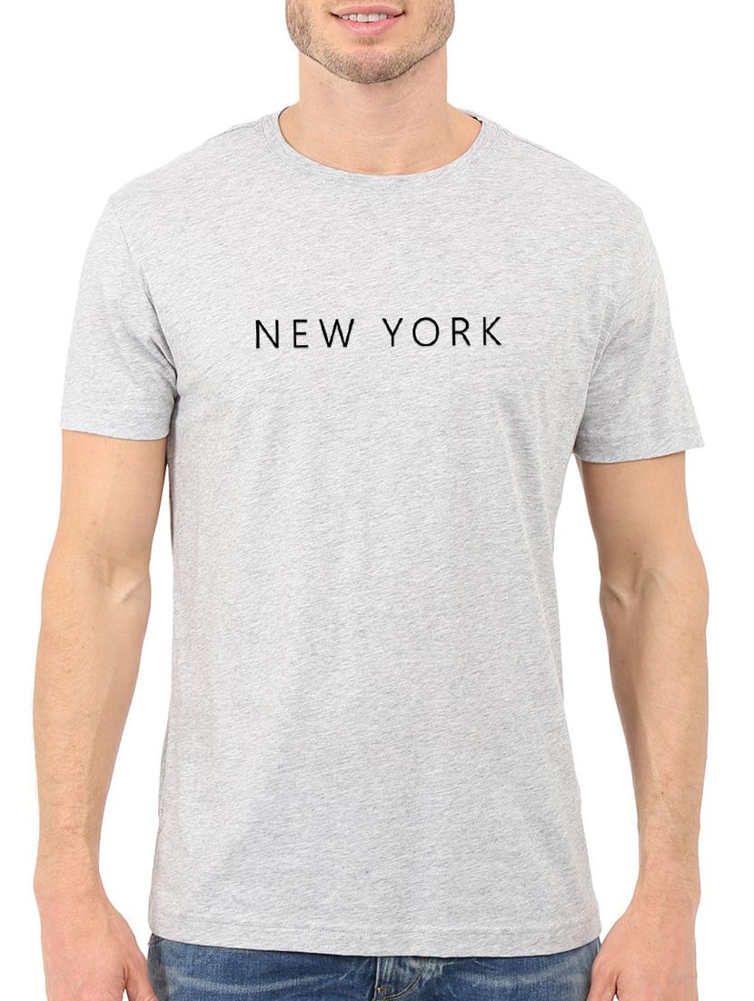 grey cotton chest print tshirt - 15621914 - Zoom Image - 1