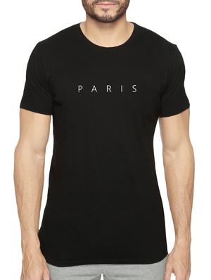 black cotton chest print tshirt - 15621915 - Standard Image - 1