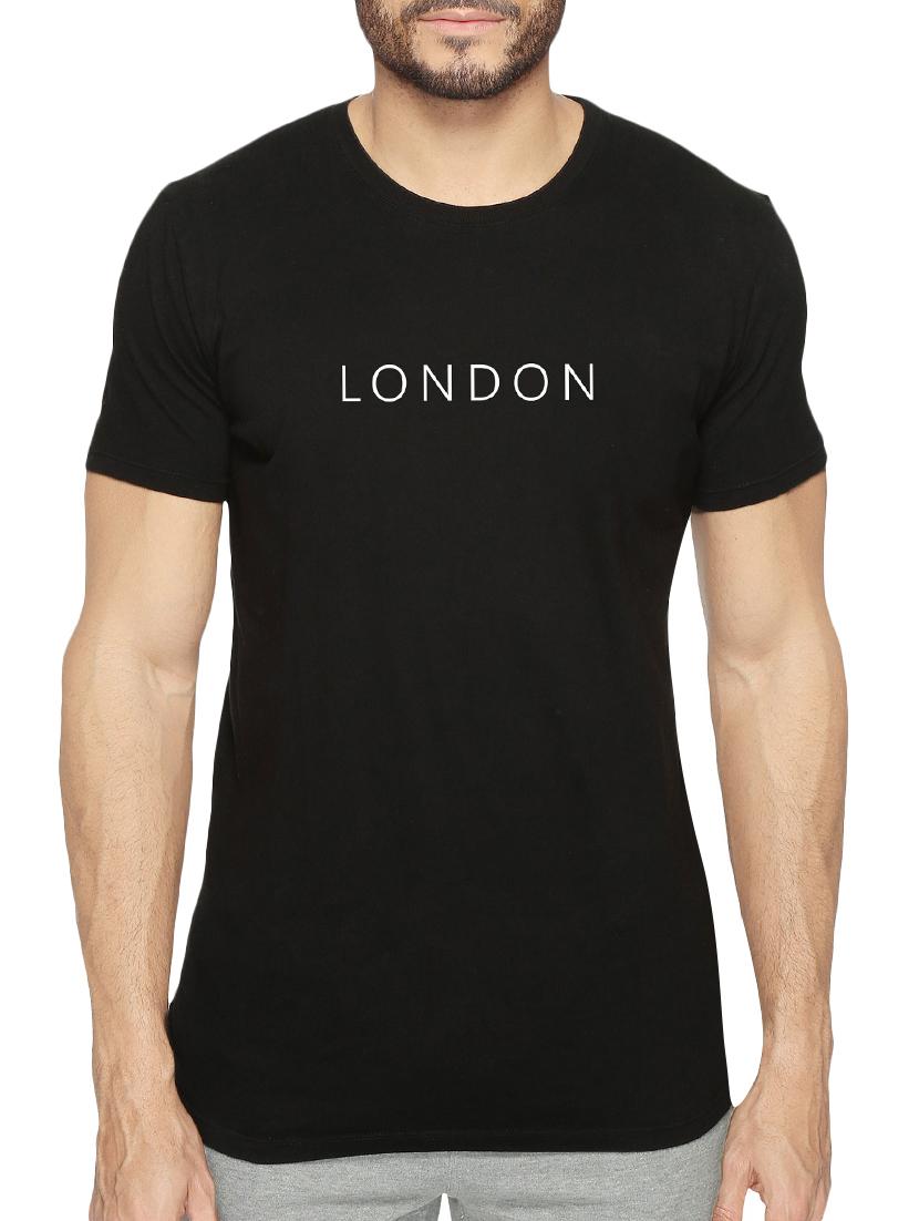 black cotton chest print tshirt - 15621918 - Zoom Image - 1