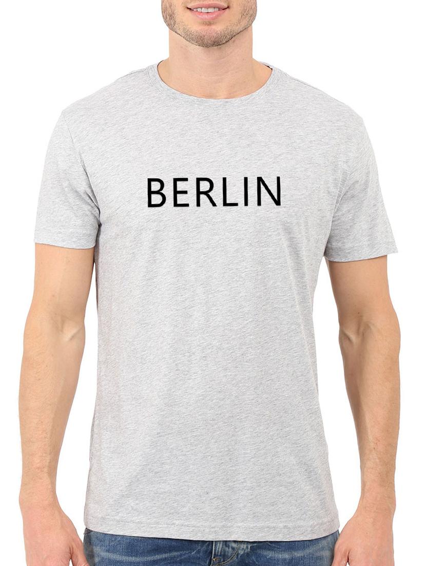 grey cotton chest print tshirt - 15621923 - Zoom Image - 1