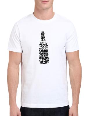white cotton chest print tshirt - 15621925 - Standard Image - 1
