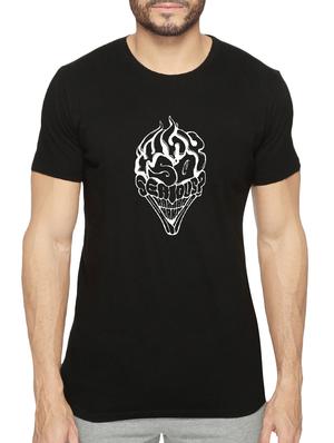 black cotton chest print tshirt - 15621927 - Standard Image - 1