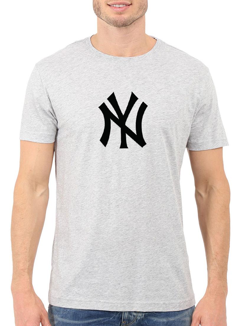 grey cotton chest print tshirt - 15621937 - Zoom Image - 1