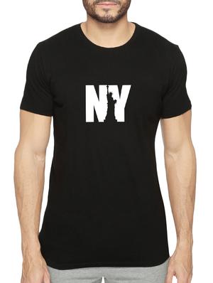 black cotton chest print tshirt - 15621938 - Standard Image - 1