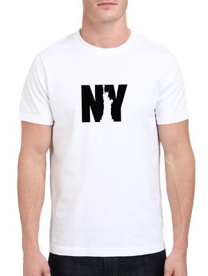 white cotton chest print tshirt - 15621939 - Standard Image - 1