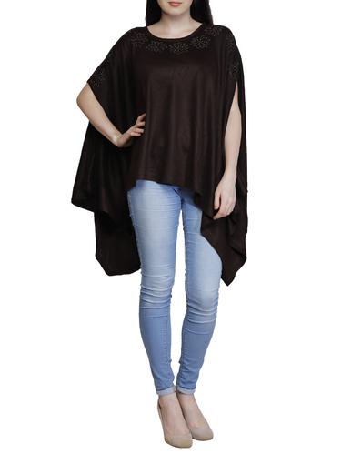 embellished asymmetric poncho - 15622057 - Very Small Image - 1