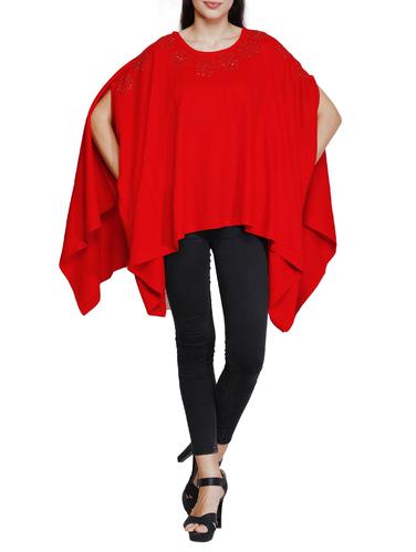 embellished asymmetric poncho - 15622061 - Very Small Image - 1