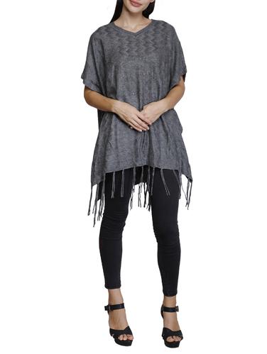 fringe detail embellished poncho - 15622063 - Very Small Image - 1