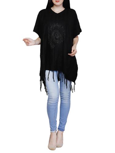 fringe detail embellished poncho - 15622064 - Very Small Image - 1