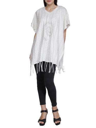 fringe detail embellished poncho - 15622065 - Very Small Image - 1